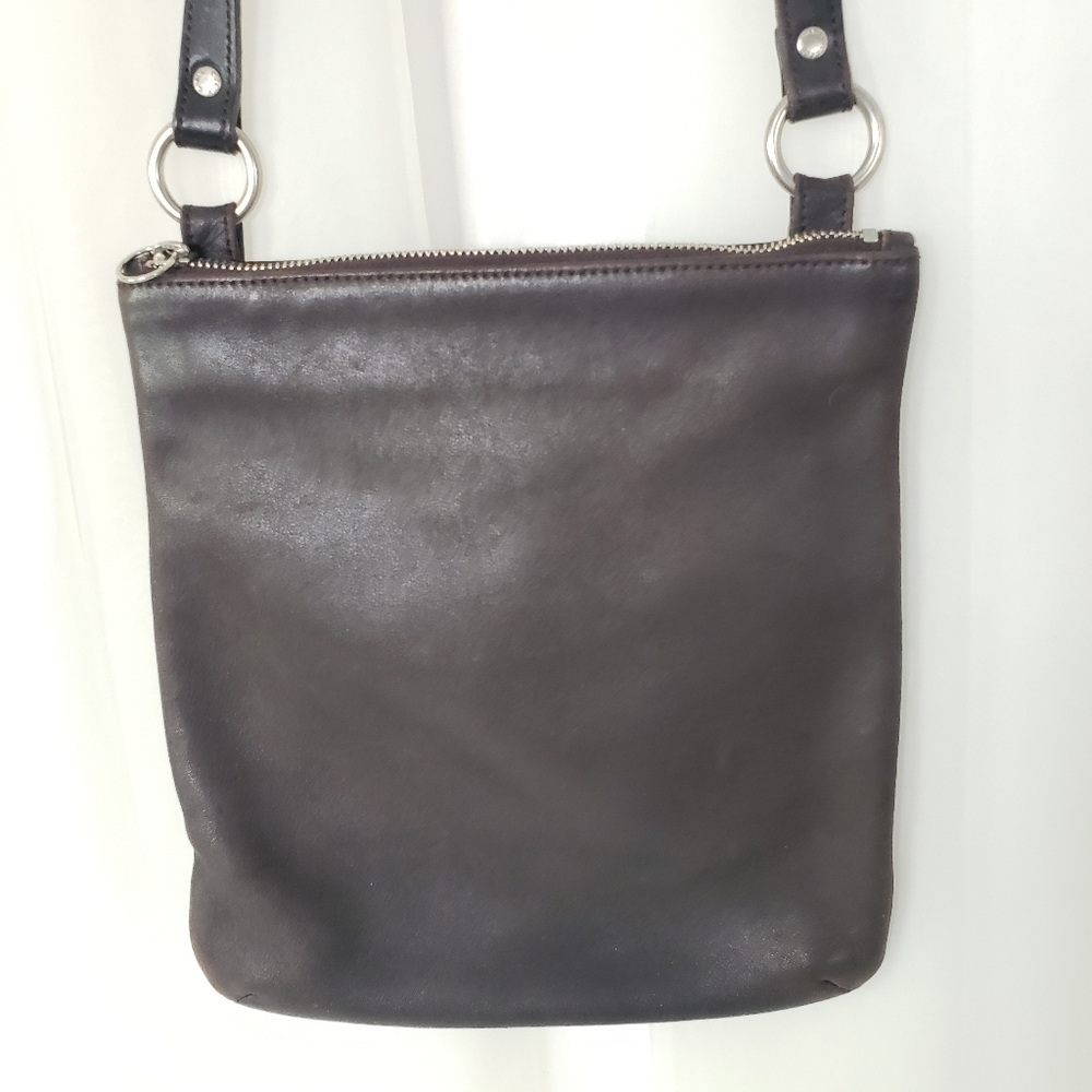 Vintage Coach Chelsea slim crossbody bag dark chocolate brown